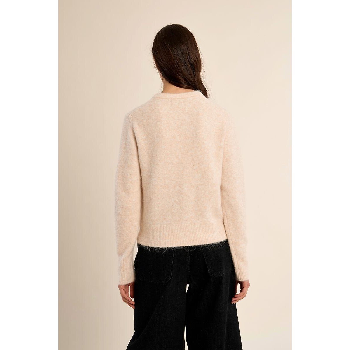 Gilet manches longues col rond ecru, MOLLY BRACKEN