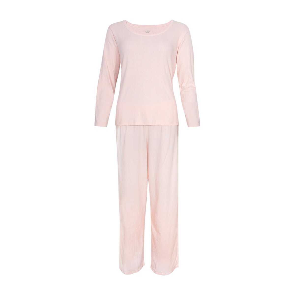 Pyjama long MAILLE rose poudré, ATHENA