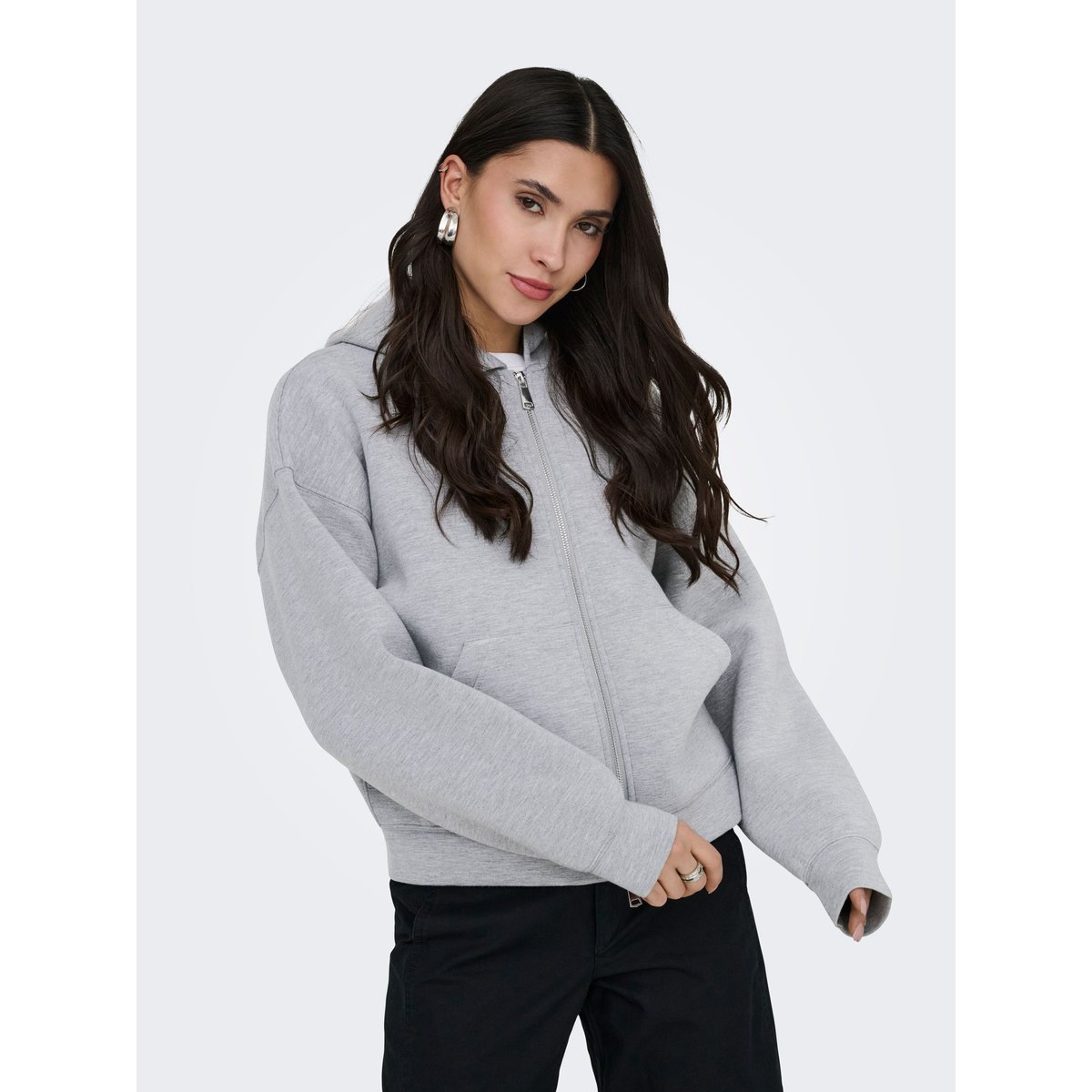 Sweat À Capuche grise - light grey melange, JDY