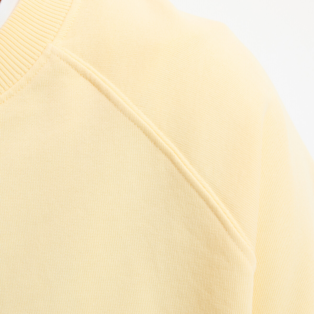 Sweat col rond, en coton, effet délavé jaune, LA REDOUTE COLLECTIONS