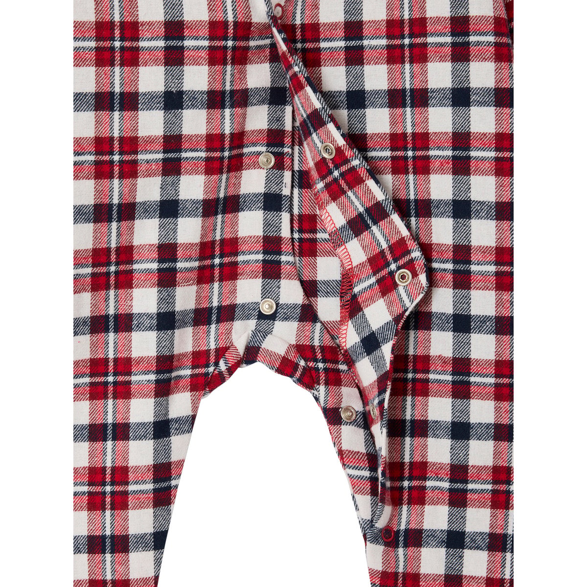Ensemble bébé mixte combinaison + chaussettes à carreaux Noël rouge, VERTBAUDET