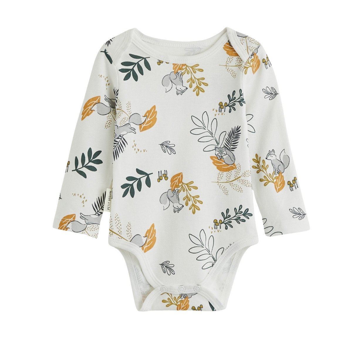 Lot de 2 bodies bébé manches longues Elliott vert, PETIT BEGUIN