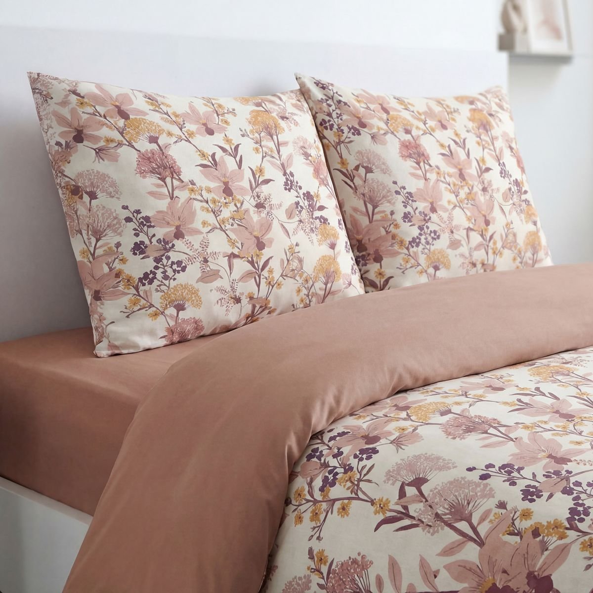 Parure de lit imprimé Floral SUNSHINE ESMEE rose, TODAY