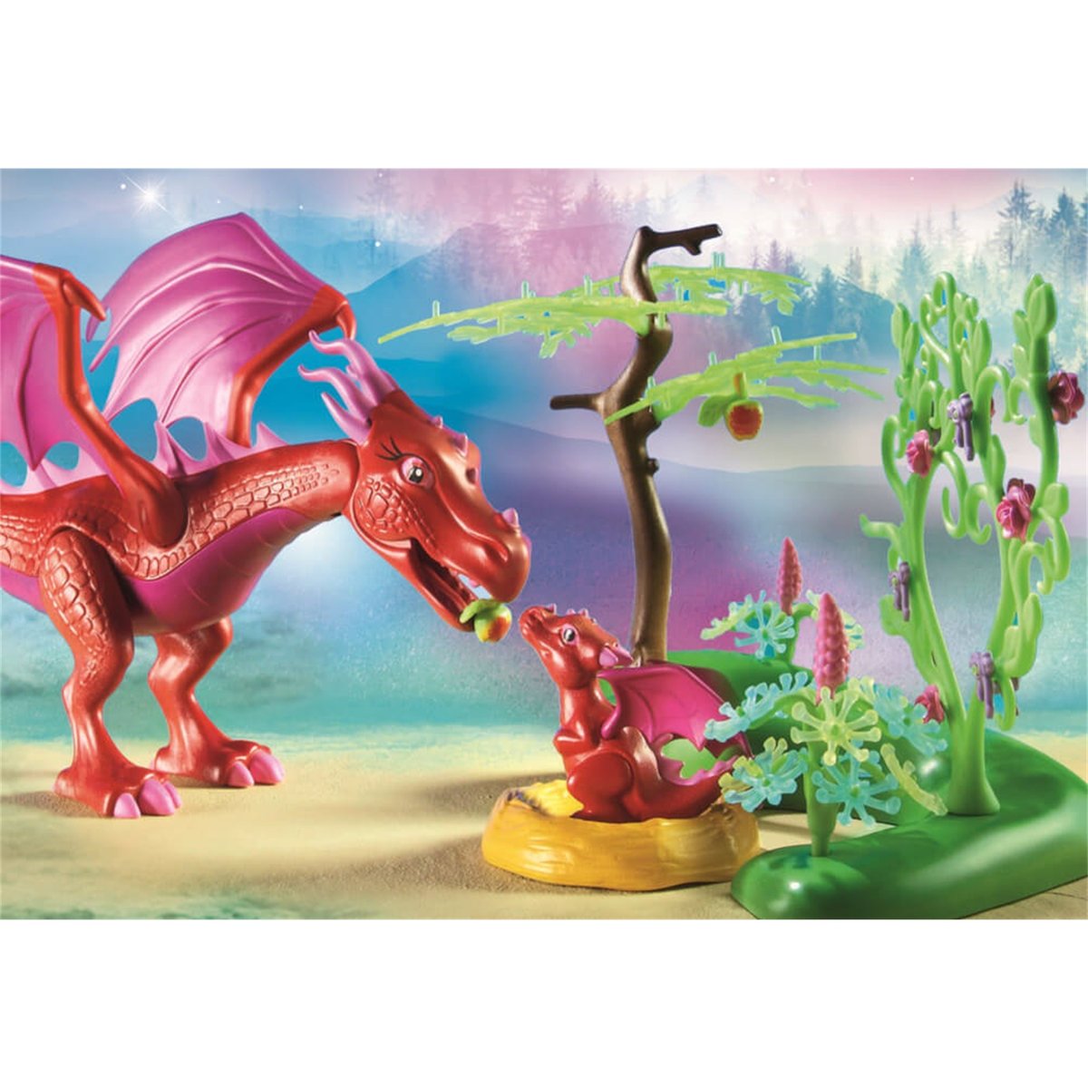La maman dragon et son bébé multicolore, PLAYMOBIL