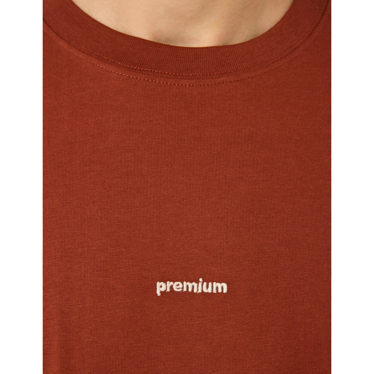 T-shirt broderie poitrine marron, BZB