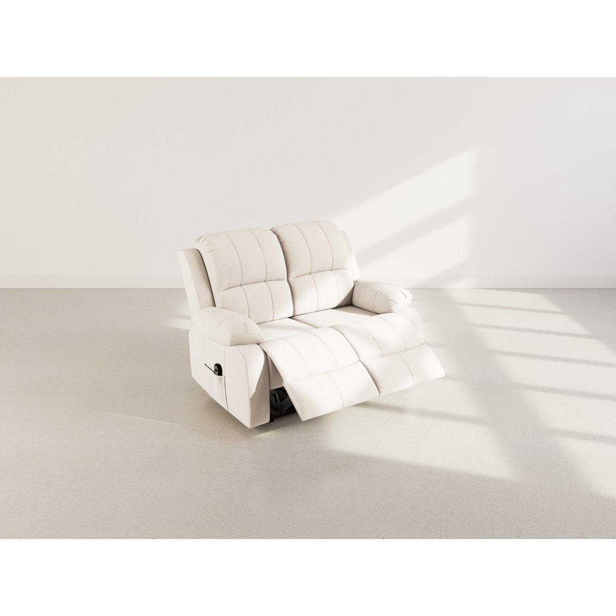 Canapé relax électrique velours côtelé 2pl, ARMAND beige, BEST MOBILIER