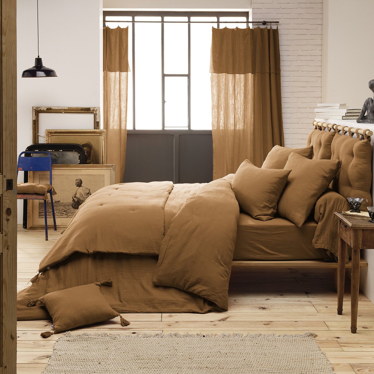 Taie d'oreiller 100% gaze de coton vert d'eau, C DESIGN HOME TEXTILE