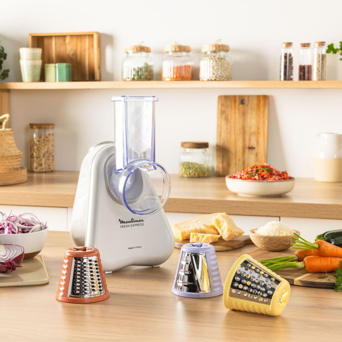 Rapeur trancheur électrique Fresh Express DK853BE0 couleur unique, MOULINEX