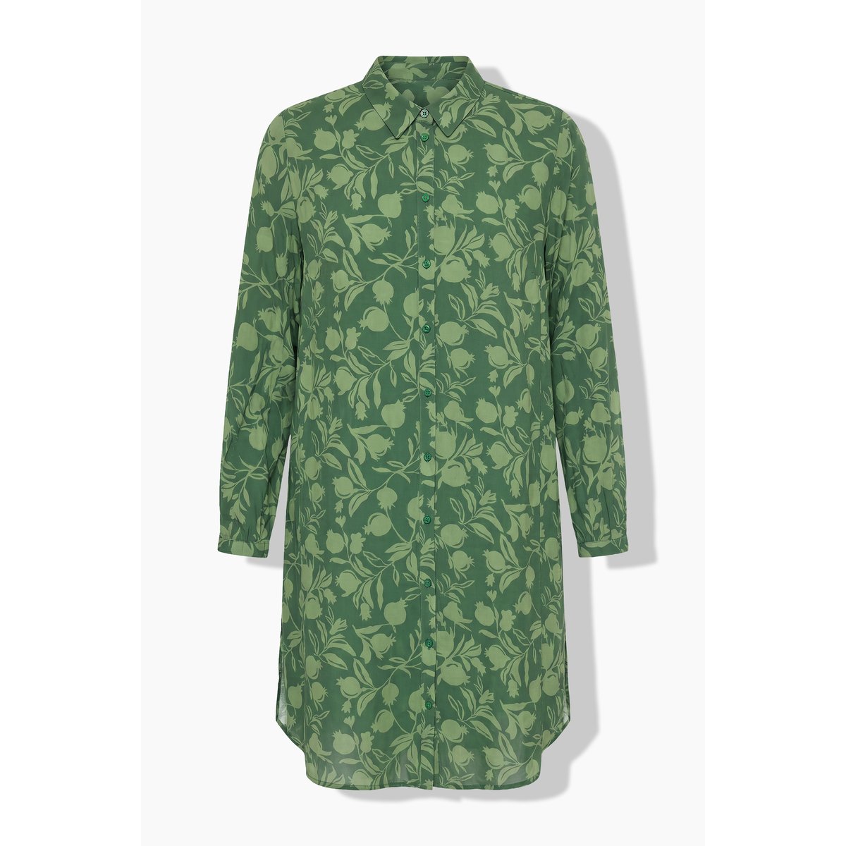 Blouse longue, coupe oversize, motif grenades vert foncé, STUDIO UNTOLD