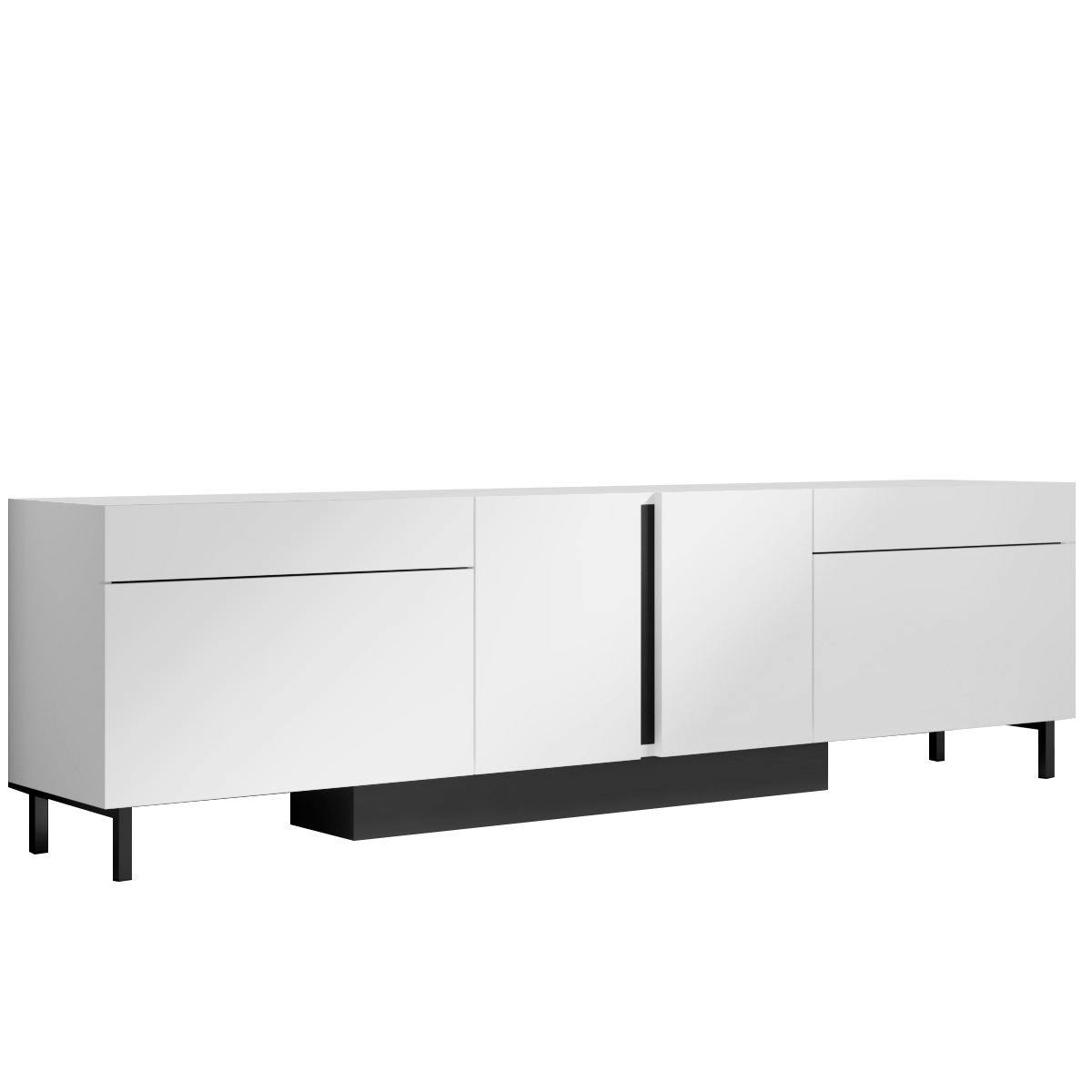Meuble TV 180 cm, LED intégrées AURA blanc, PIER IMPORT