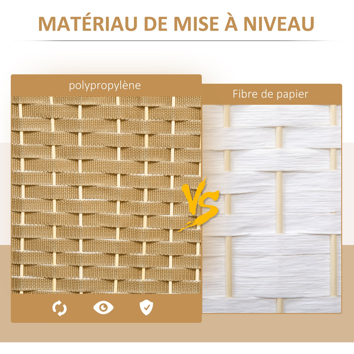 Cloison de séparation Bois de pin Bois beige, HOMCOM
