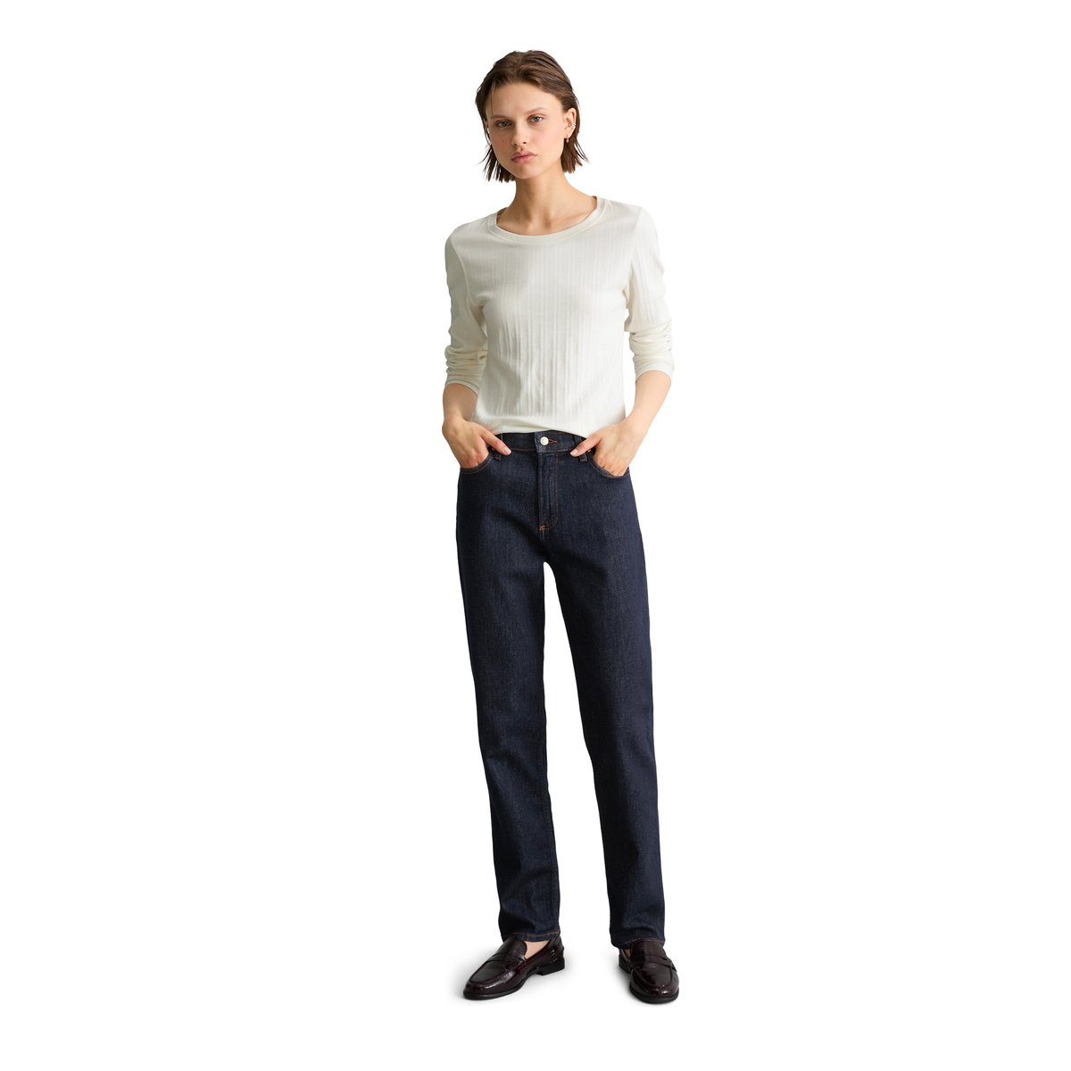Jeans modèle Olina, coupe droite en coton stretch de haute qualité bleu, MARC O’POLO DENIM