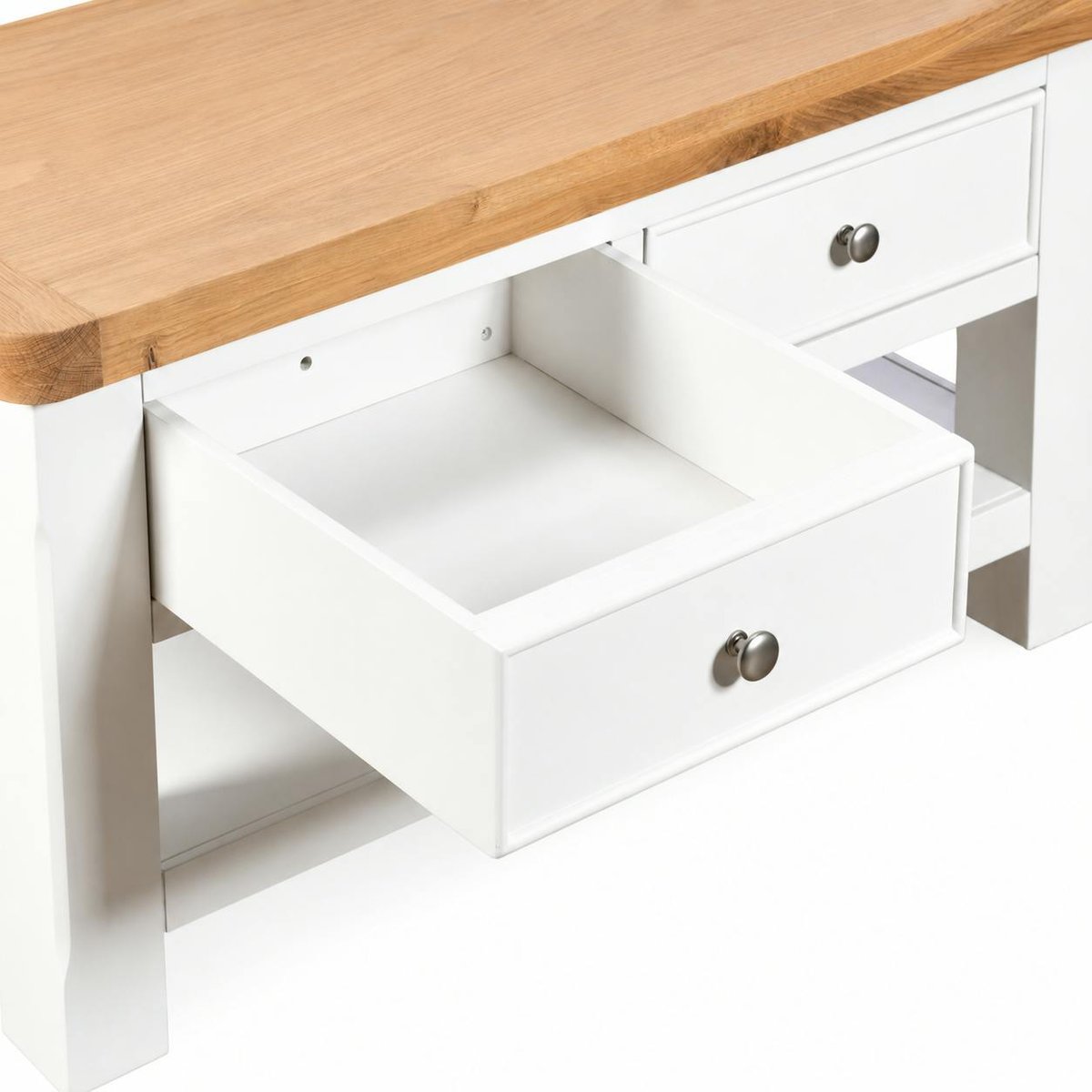 Table basse blanche 2 tiroirs VELIA blanc, PIER IMPORT