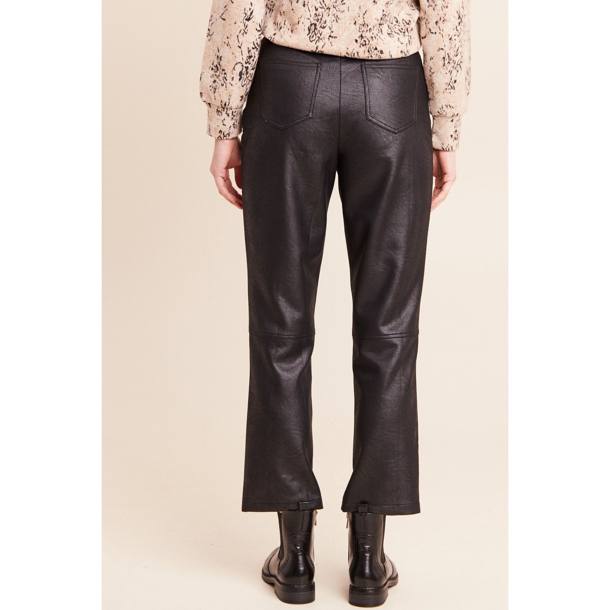 Pantalon droit 7/8ème taille haute noir, BREAL