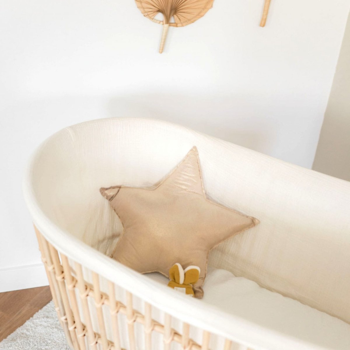 Berceau bébé en rotin et pieds métal - JAVA BLANC rotin blanchi, SAUDARA COLLECTIONS