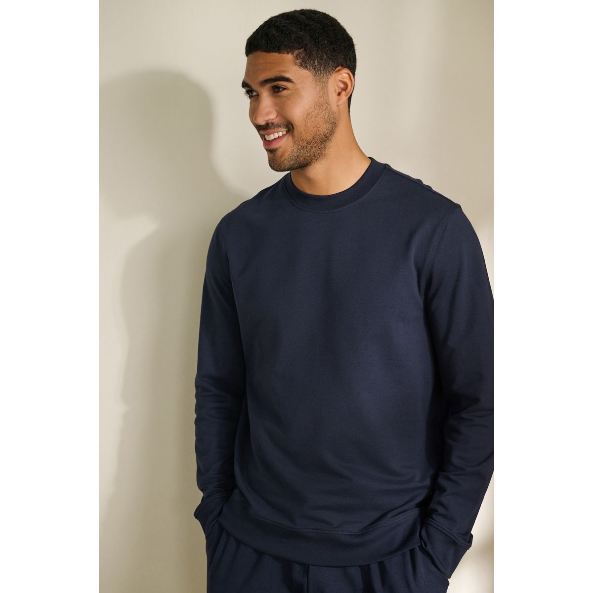 Sweat col rond léger, lot de 2 bleu marine/anthracite, NEXT