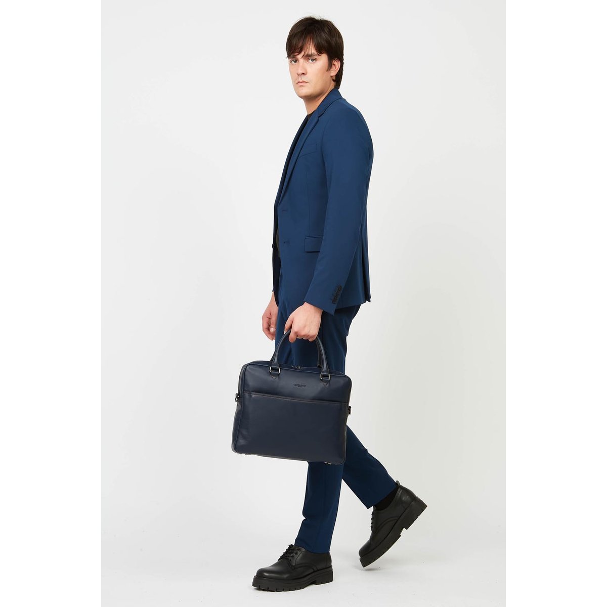 Grand porte documents SOFT VINTAGE HOMME bleu foncé - camel, LANCASTER
