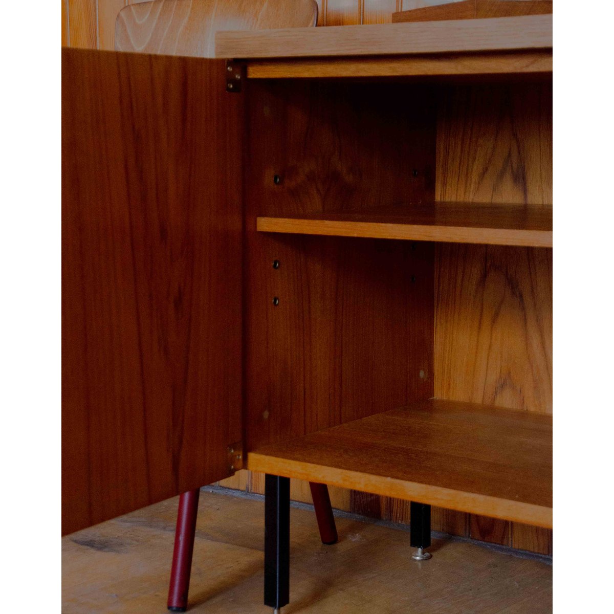 Buffet contemporain en teck Gustave N°1614 - Bon état bois clair, DEBONGOUT