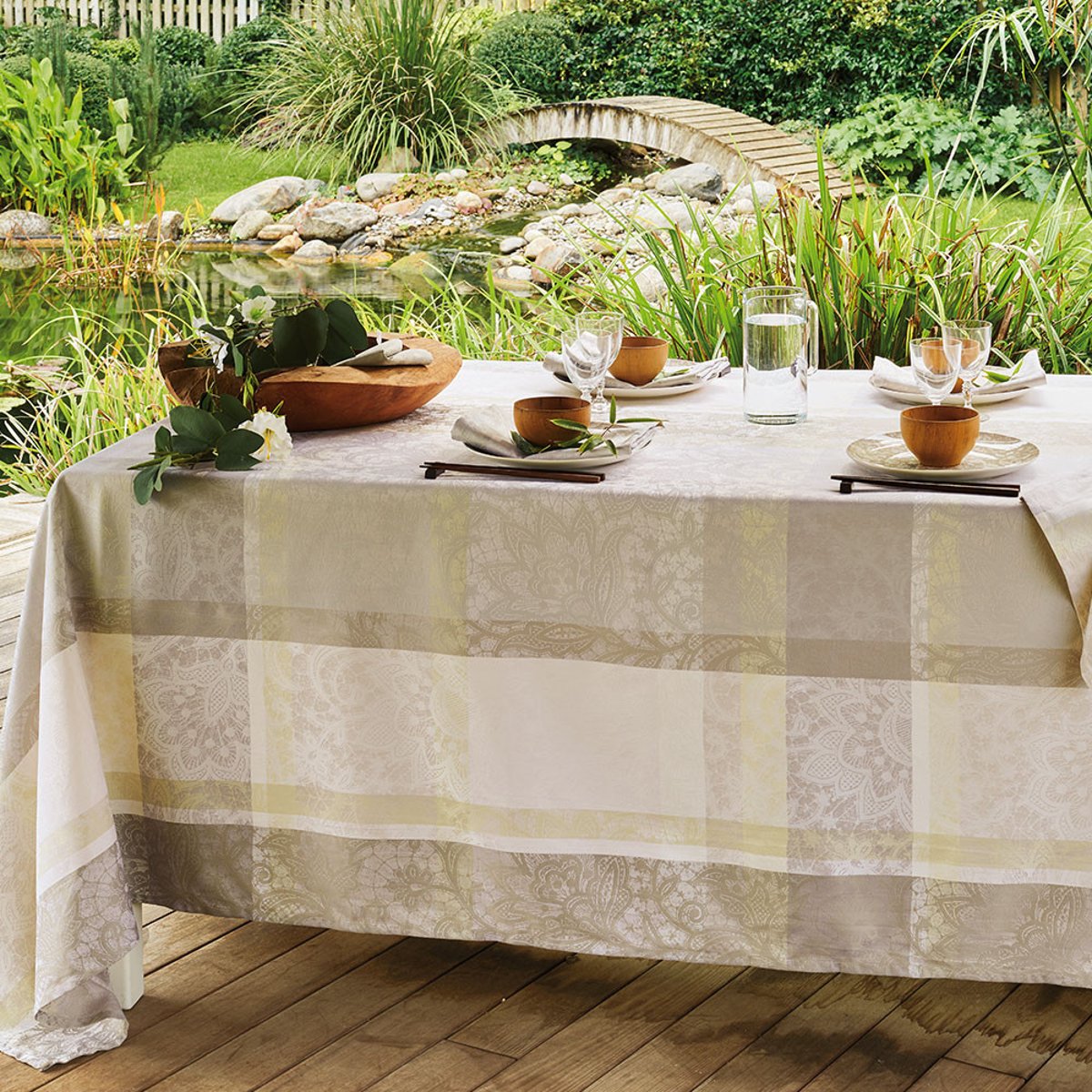 Nappe pur coton MILLE DENTELLES naturel, GARNIER-THIEBAUT