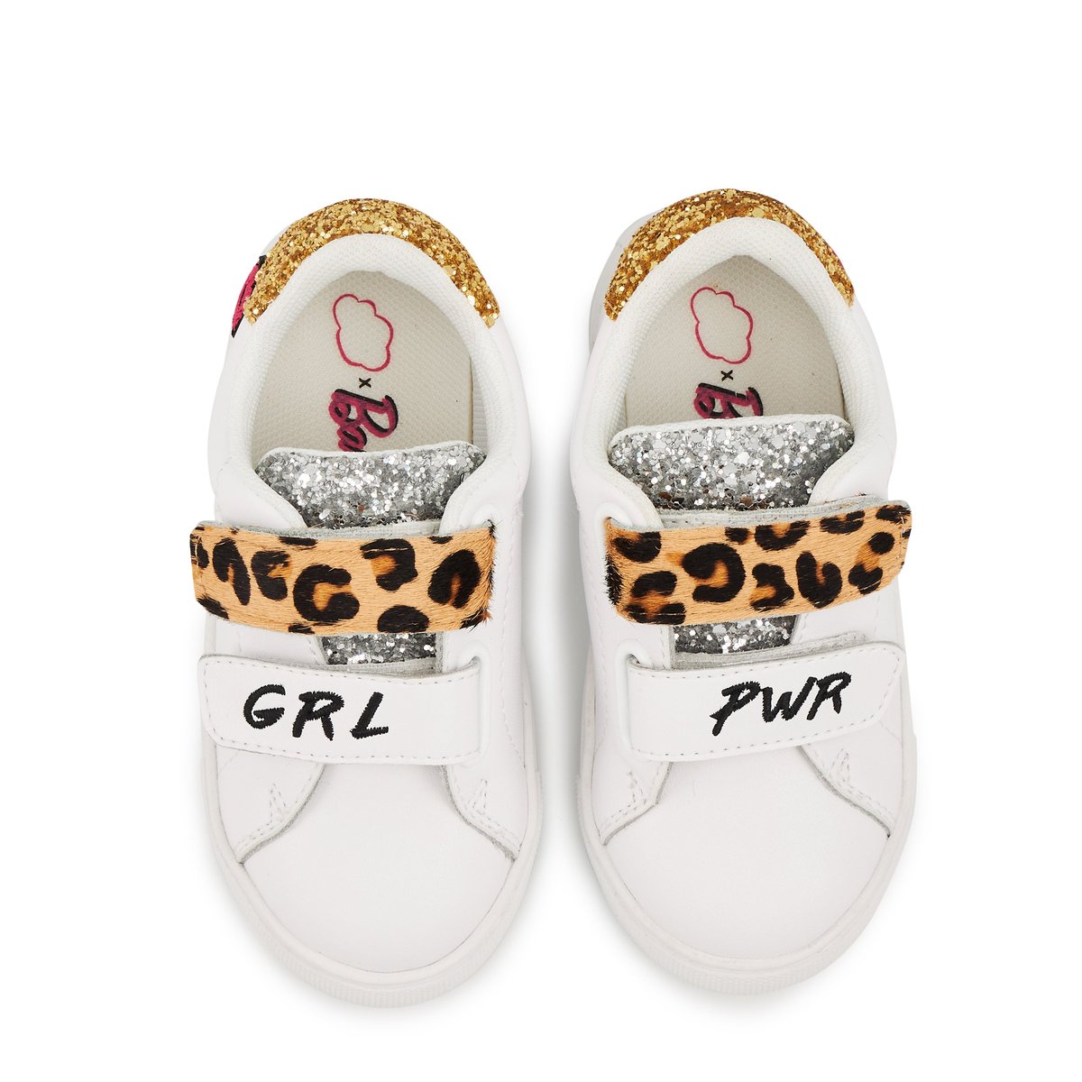 Baskets Enfant En Cuir Mini Edith Barbie Grl Pwr blanc, BONS BAISERS