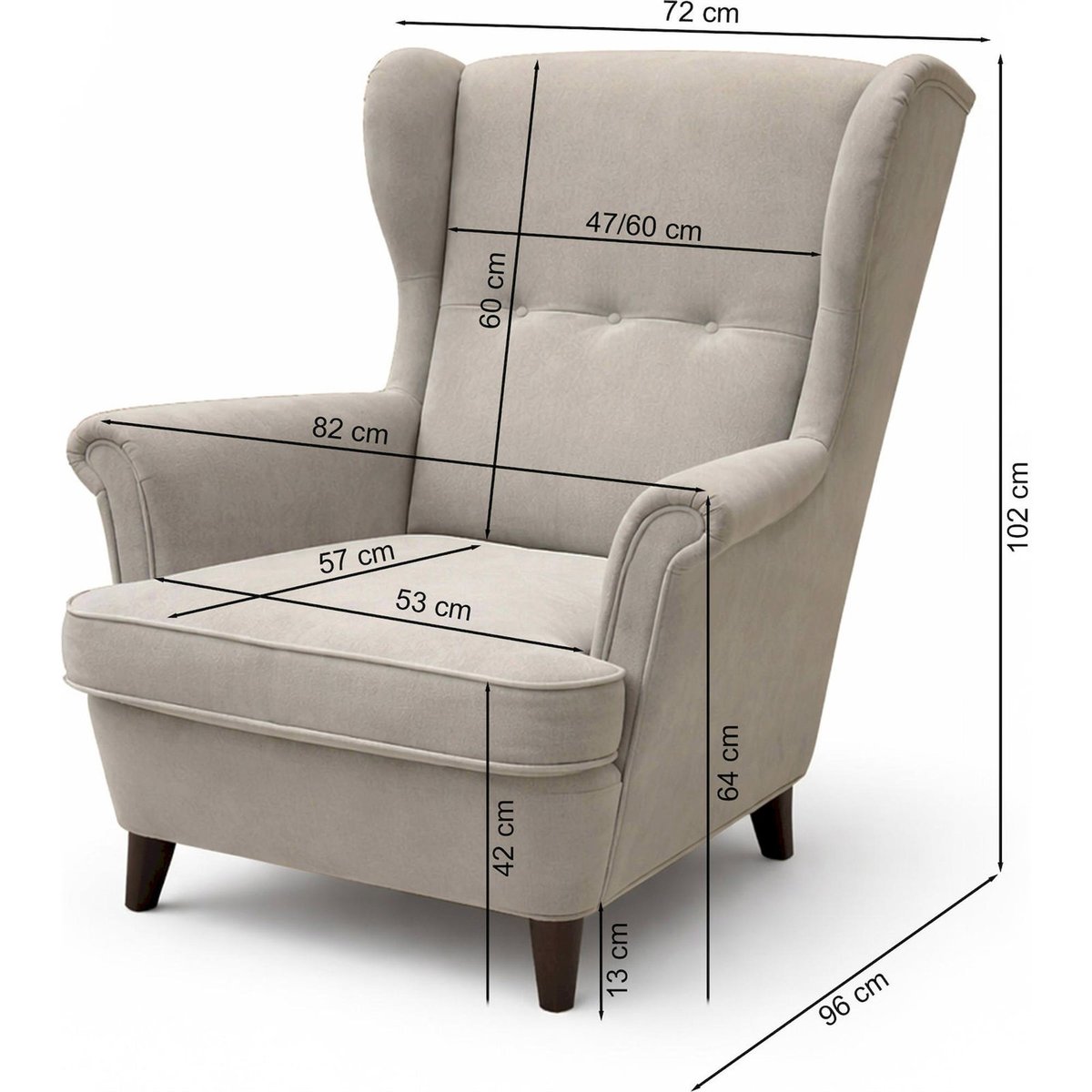 Fauteuil bergère en velours MALMELLO gris anthracite velours, RECOLLECTION
