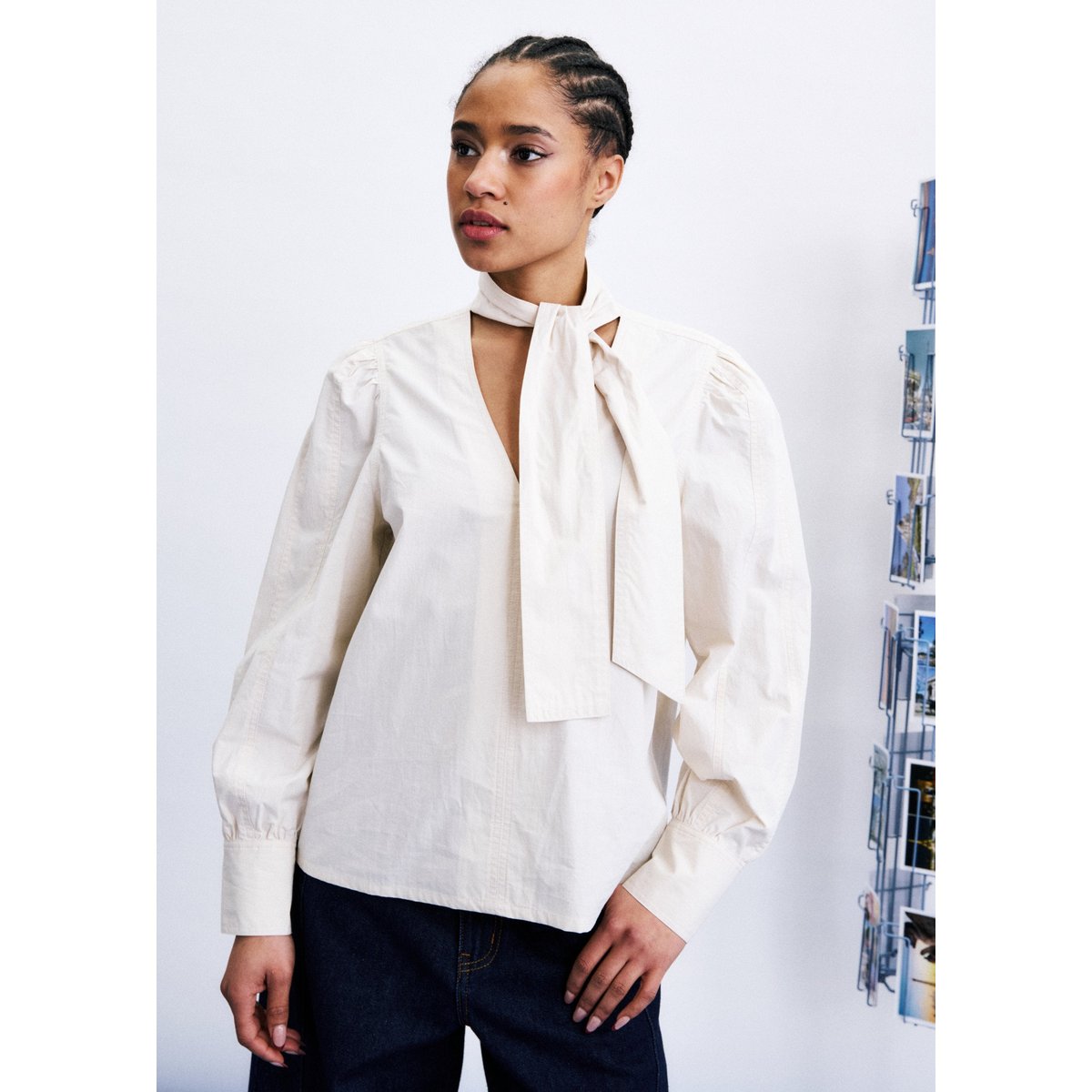 Blouse Taisha en coton TAISHA beige crème, FRNCH