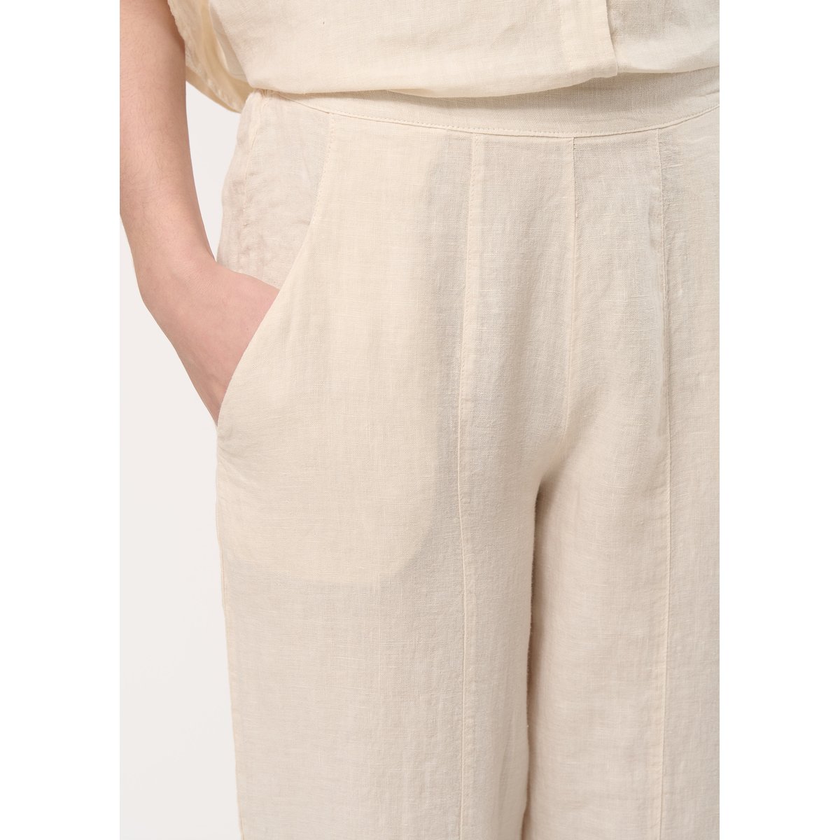 Pantalon 7/8ème en lin naturel, HUMILITY
