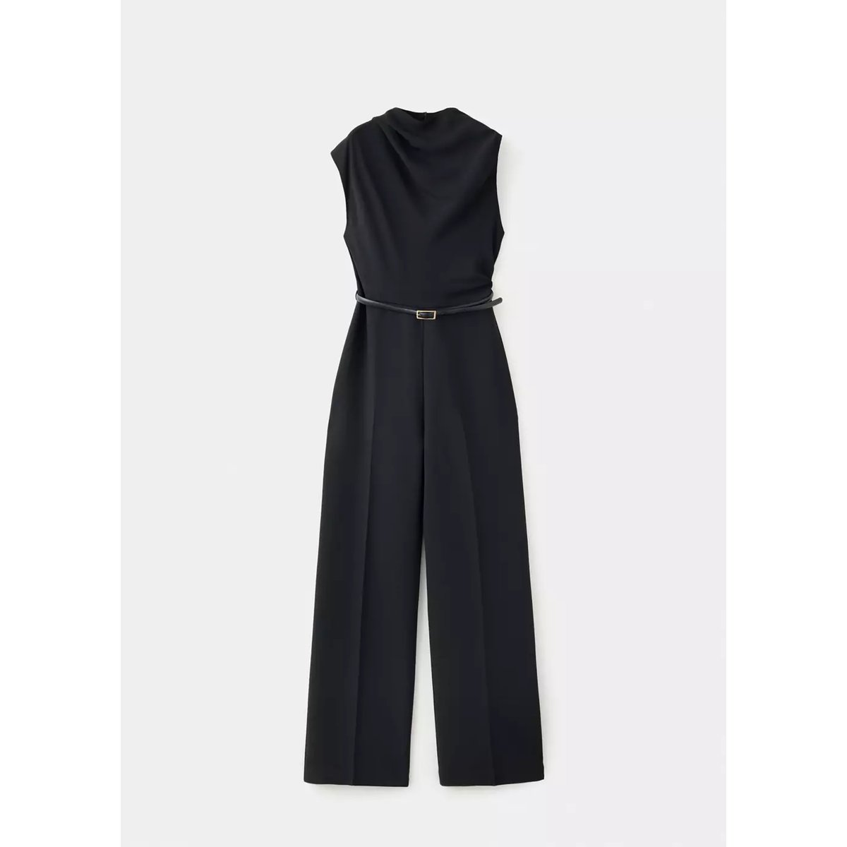 Combinaison détail drapé ceinture noir, MANGO
