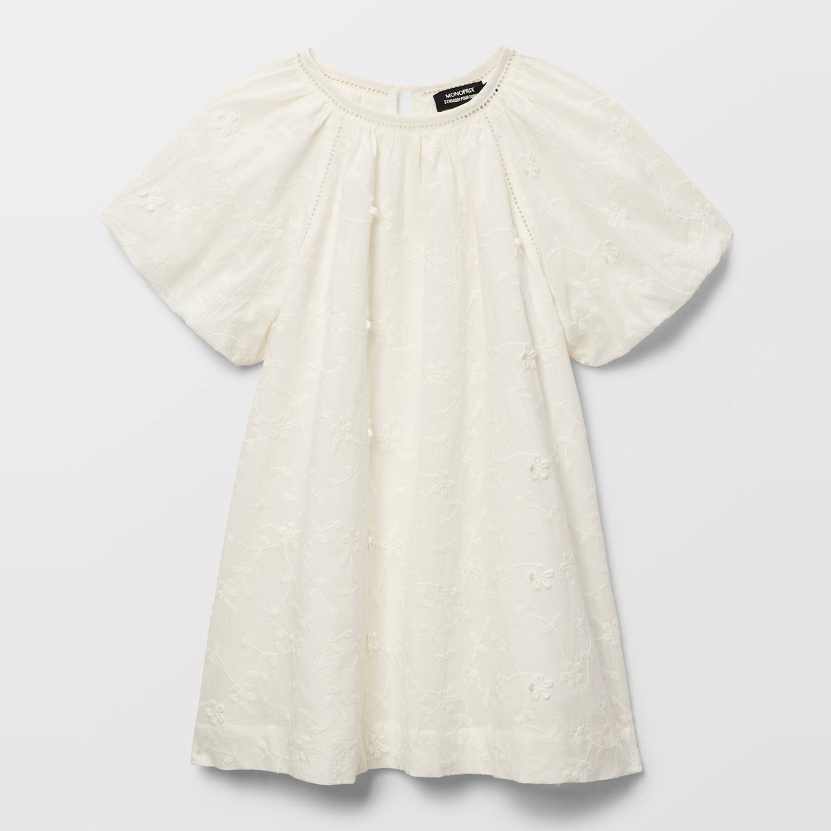 Robe imprimée en coton ecru, MONOPRIX