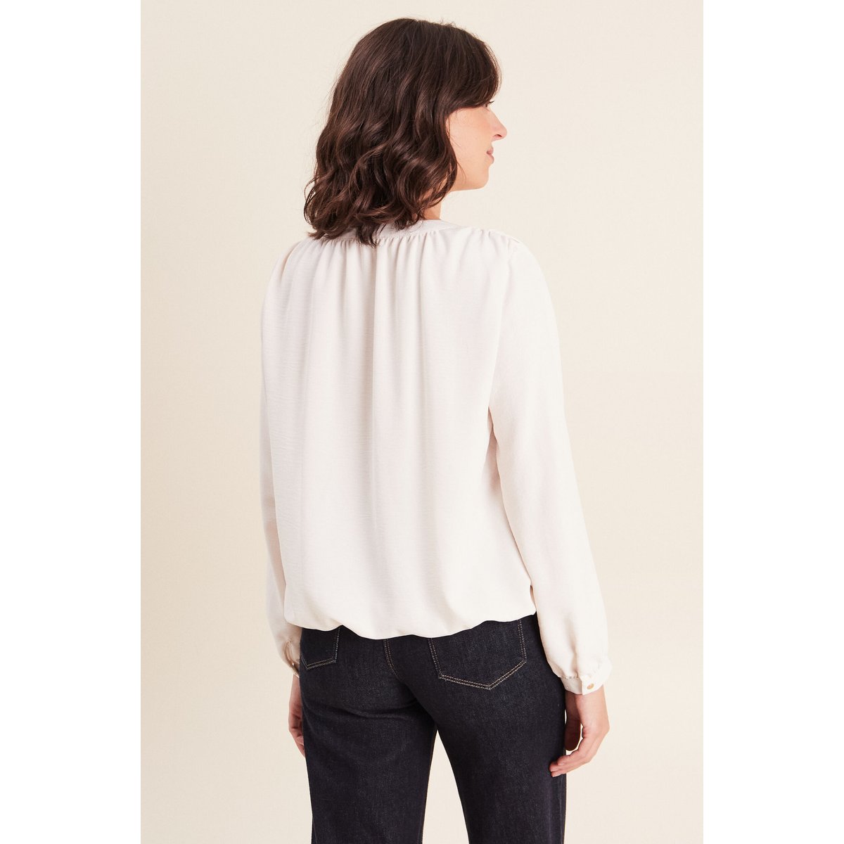 Chemise ample effet boule doublée ivoire, BREAL