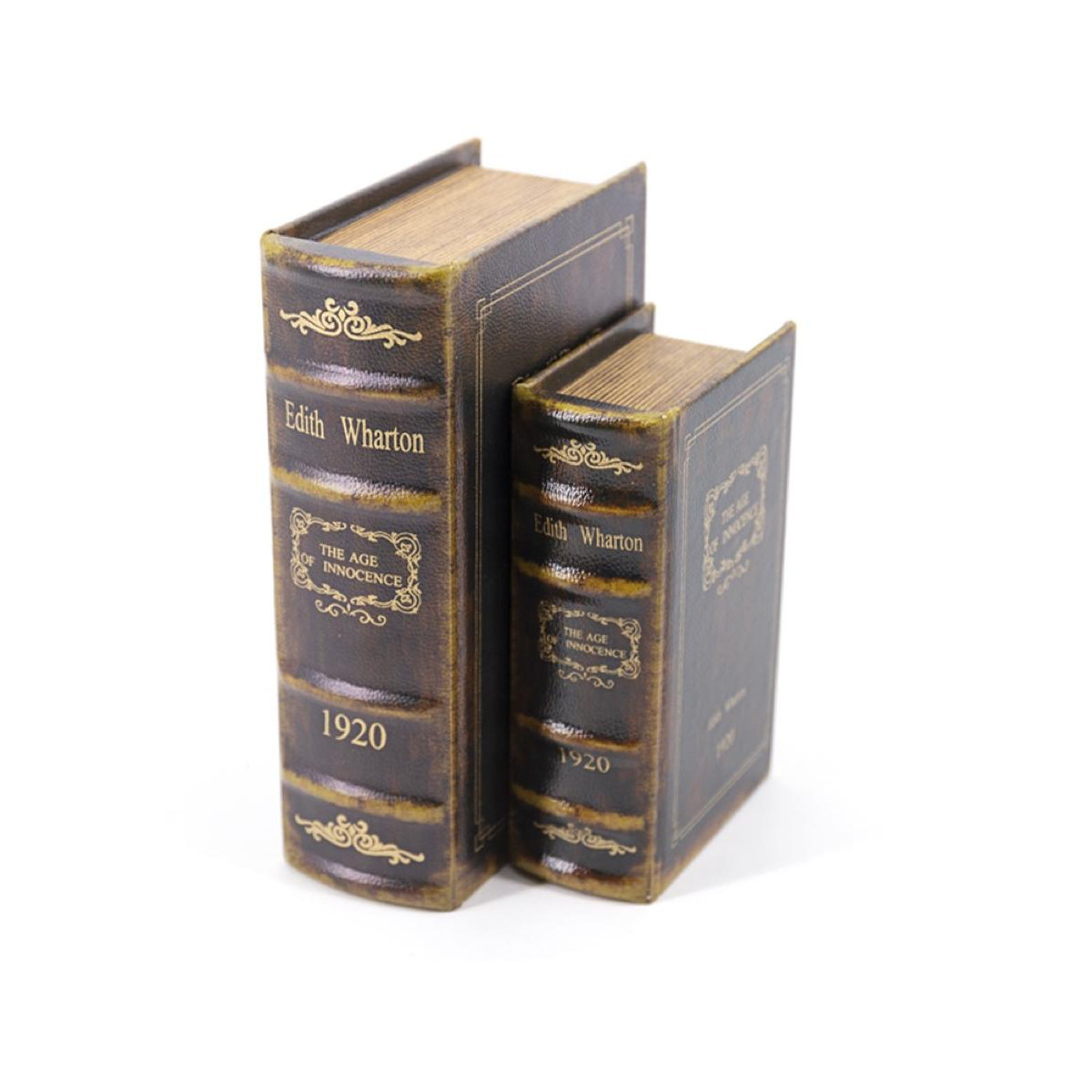 Livre age of innocence carton similicuir marron, DECORATION D’AUTREFOIS