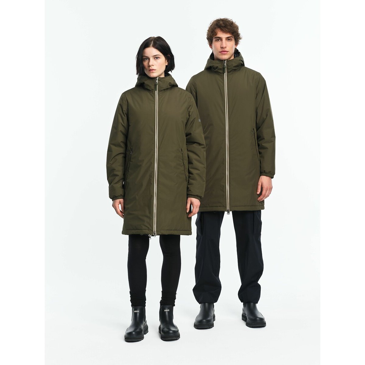 Parka larga impermeable unisex MTD caqui, AIGLE