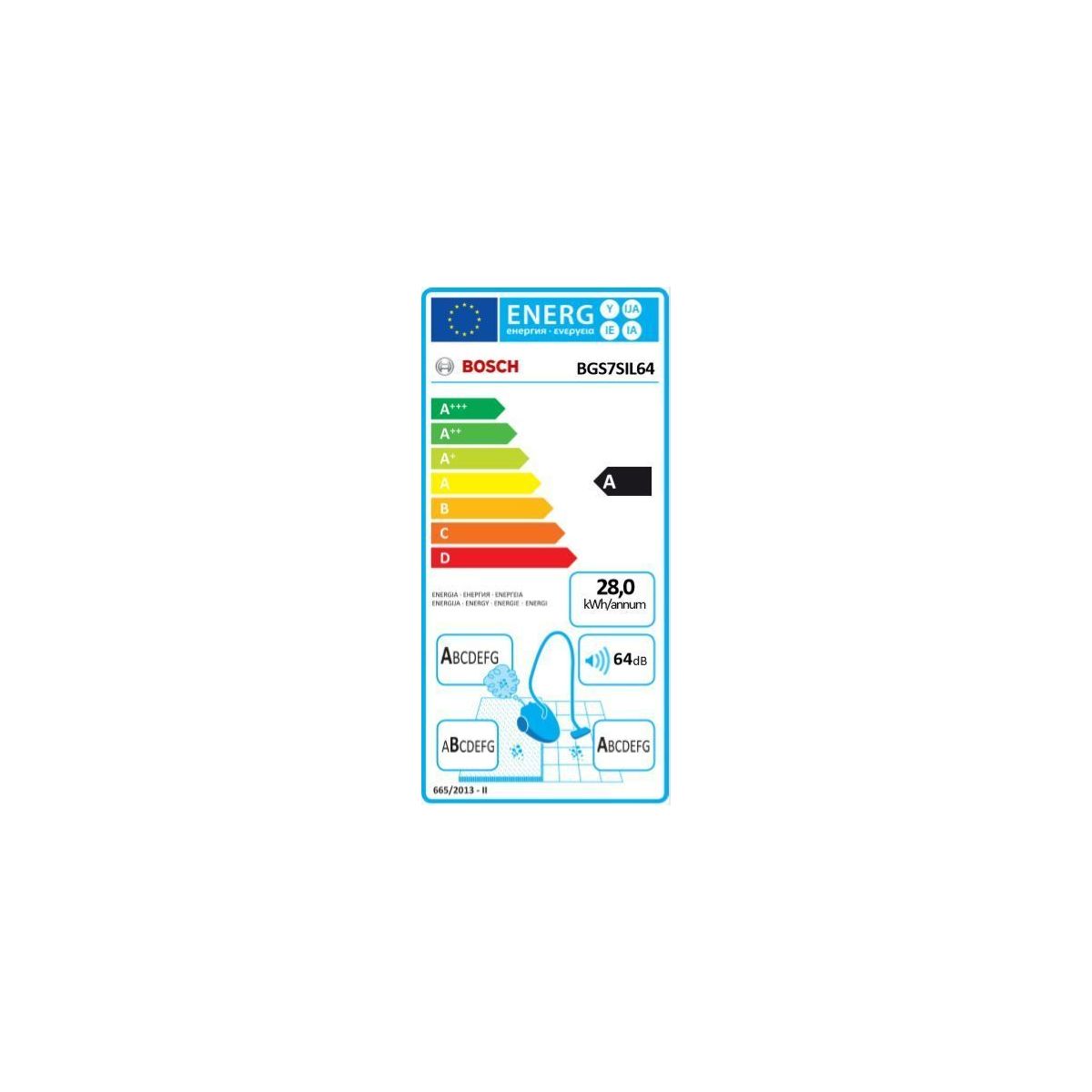 Aspirateur sans sac BGS7SIL64 serie 8 noir, BOSCH