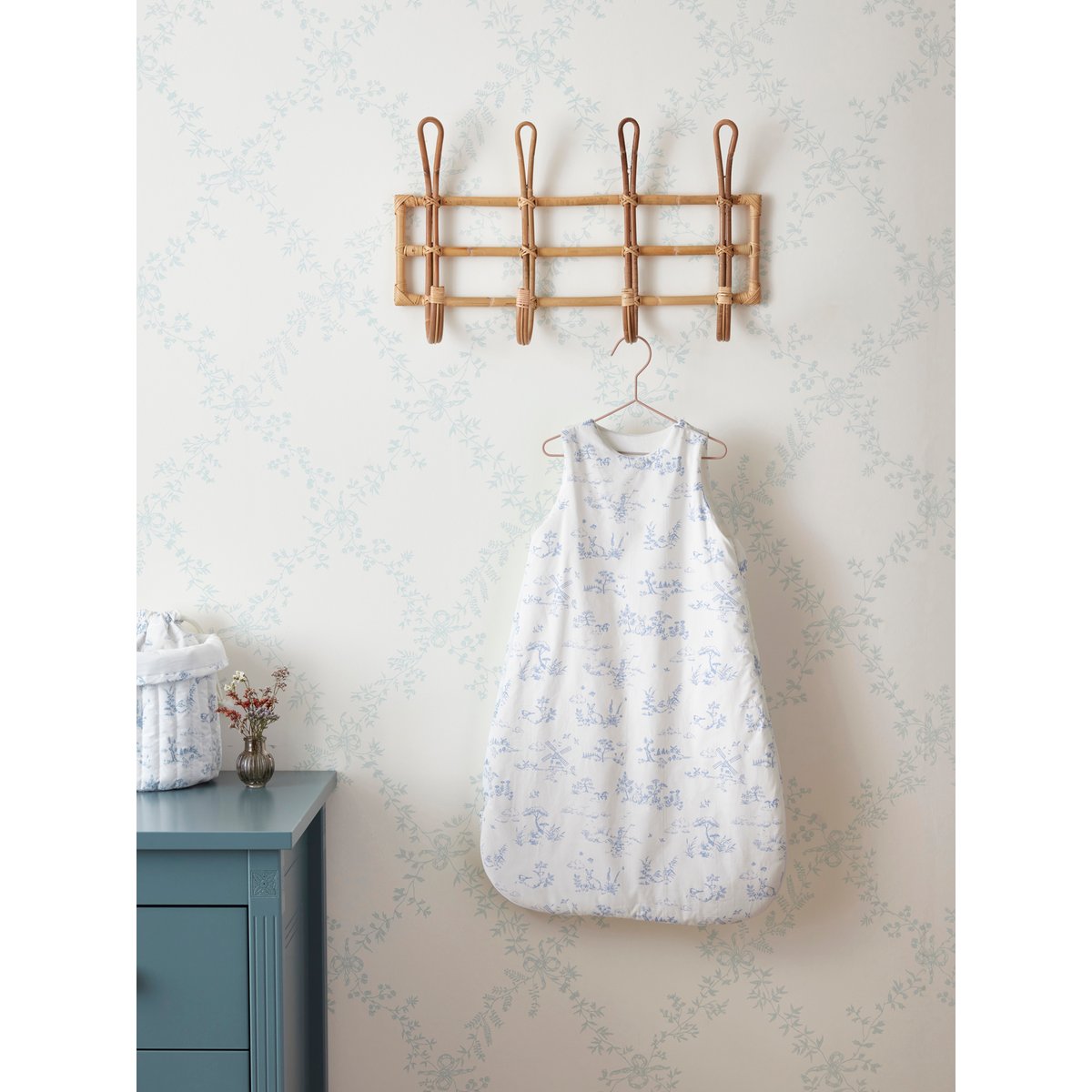 Gigoteuse percale de coton biologique TOG 3 jouy bleu, CYRILLUS