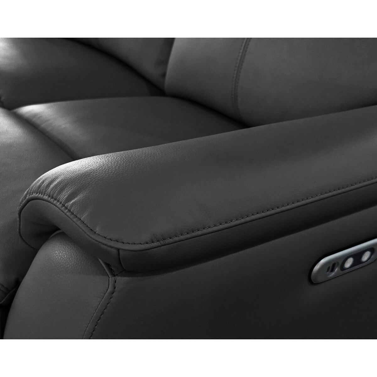 Kingsmere Power Recliner 2 Seater Leather Sofa black, ASPIRE