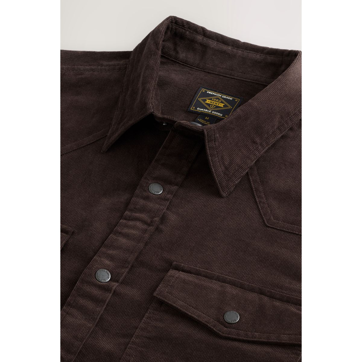 Chemise manches longues en velours côtelé marron chocolat, NEXT