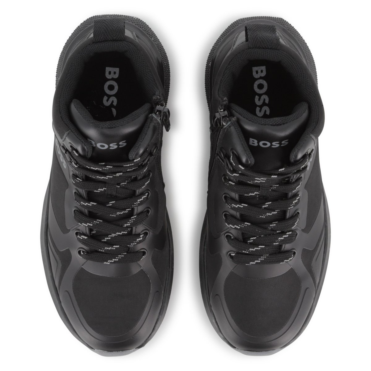 Baskets hautes à lacets black, BOSS KIDSWEAR