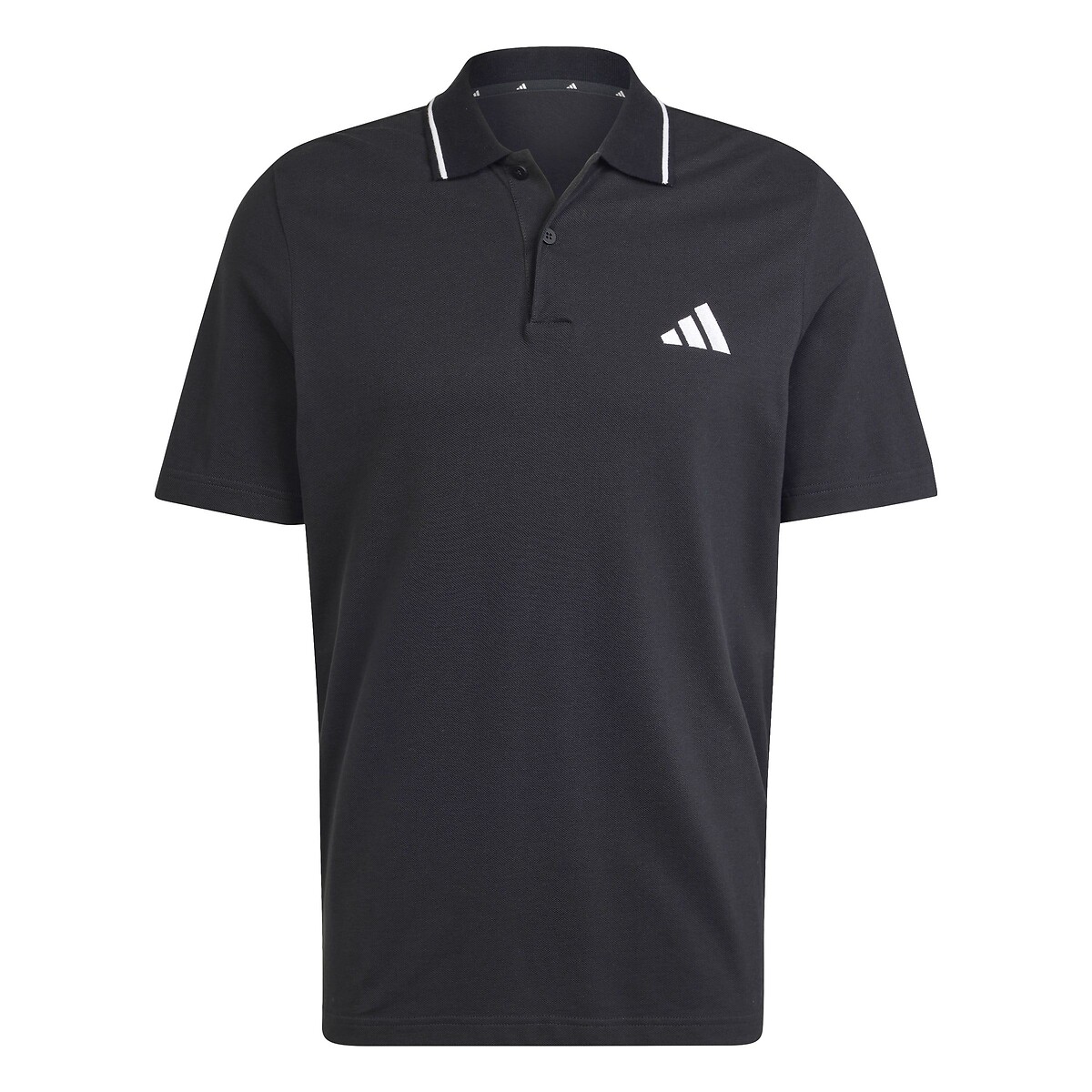 Polo en piqué petit logo Essentials noir, ADIDAS SPORTSWEAR