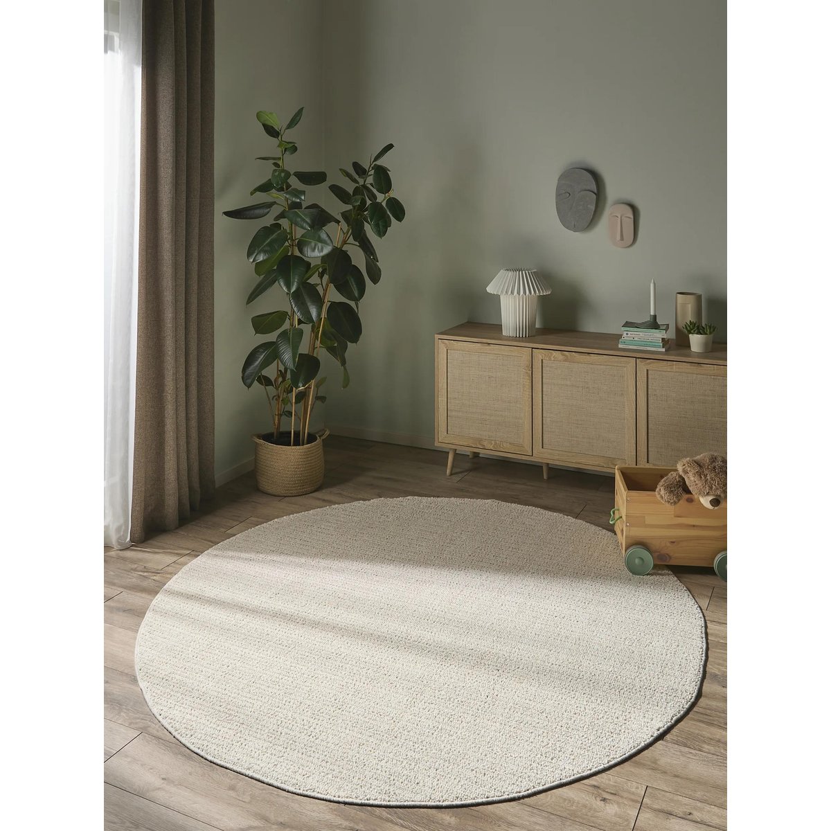 Tapis rond LILIBETH crème, BENUTA