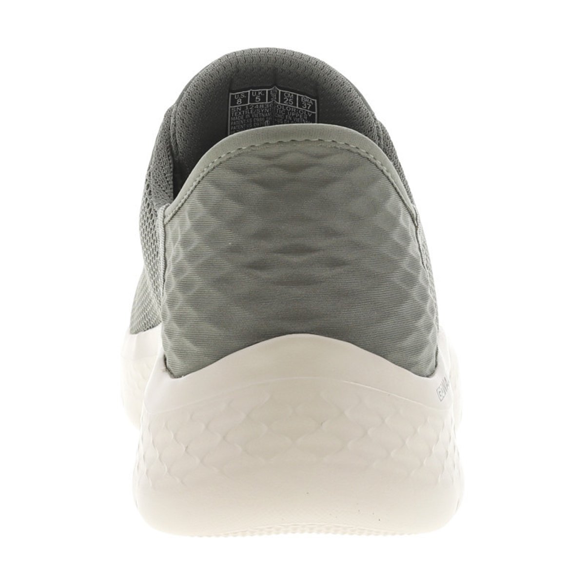 Baskets running kaki à talon plat avec une fermeture slip-ins kaki, SKECHERS