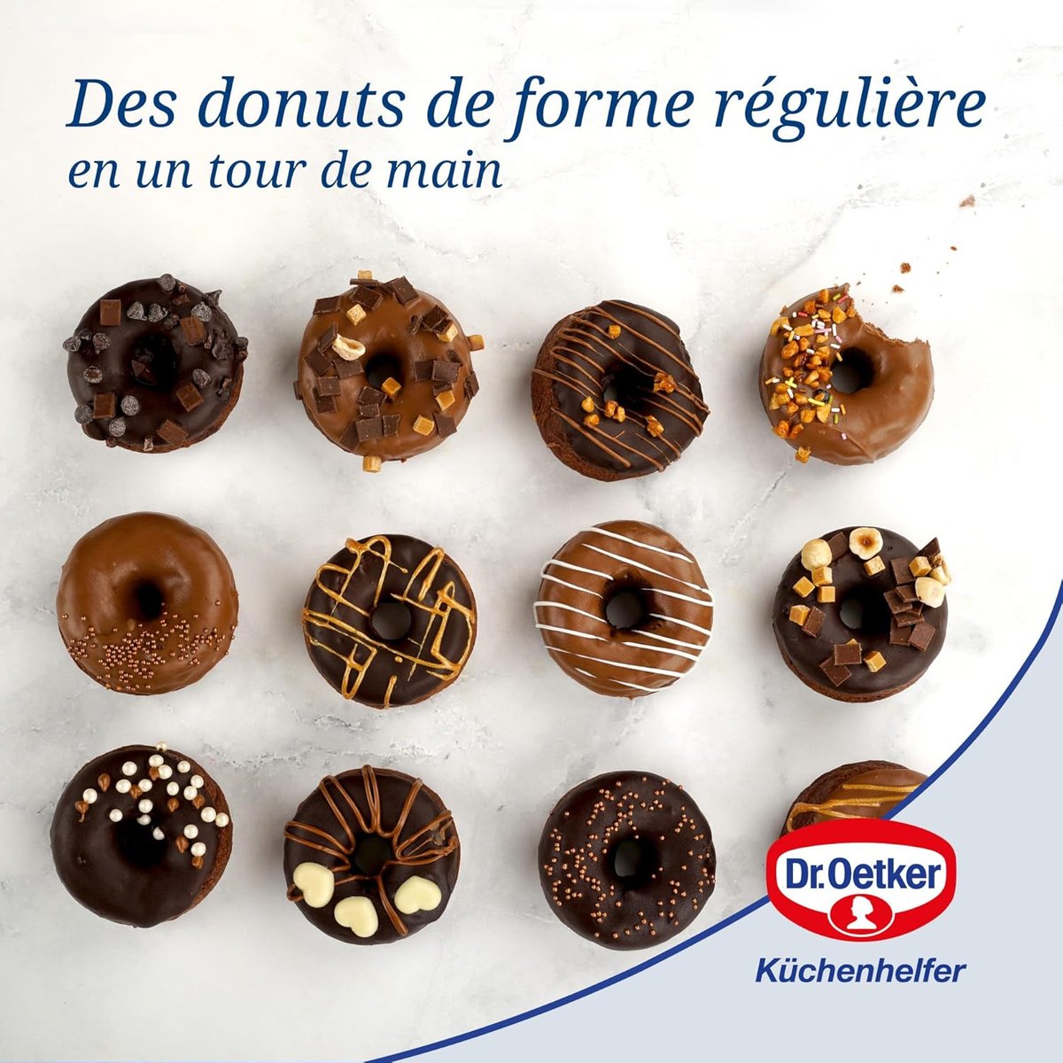 Ensemble de 2 Moules donut et bagel 12 empreintes noir, DR OETKER
