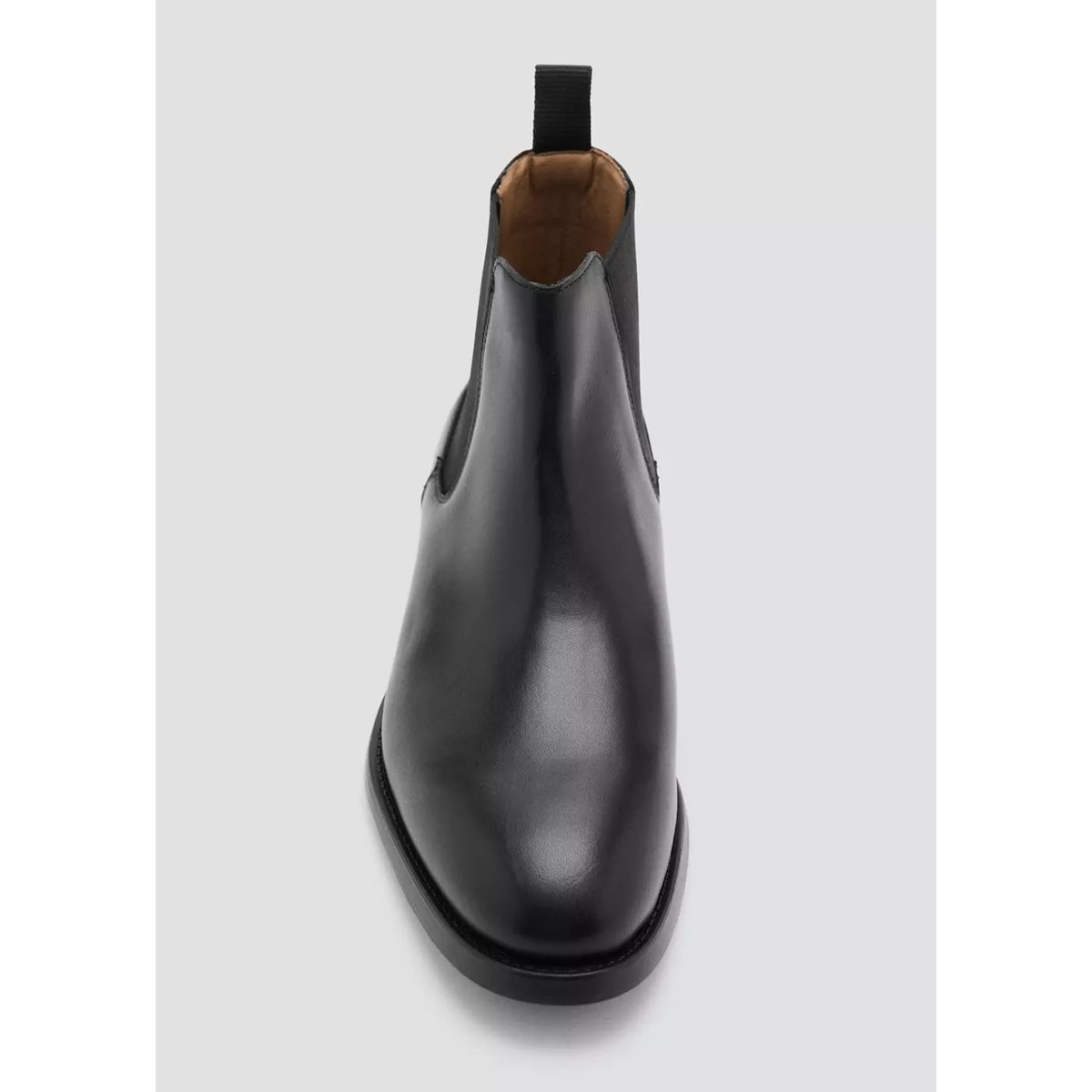 Bottines chelsea cuir effet patiné noir, MANGO MAN