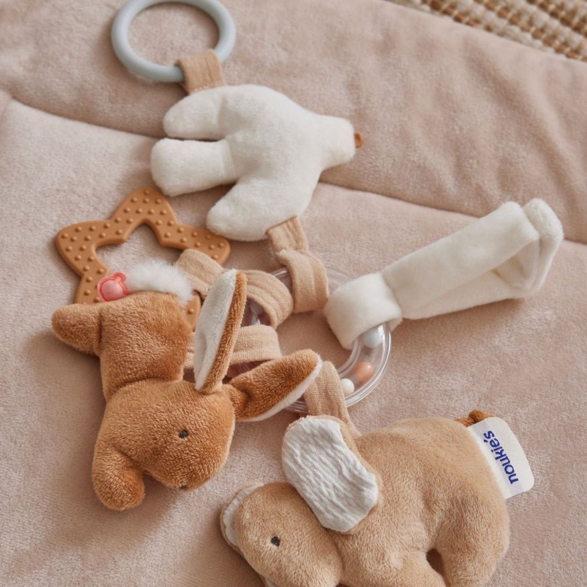 Trousseau d'activités ecru, blanc, beige, NOUKIE'S