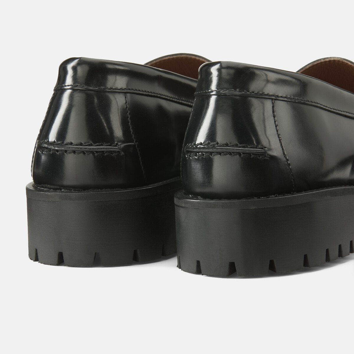 Mocassin en cuir semelle crantée noir, LA REDOUTE COLLECTIONS