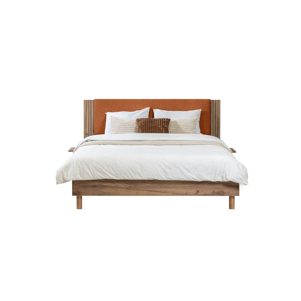 Lit mélaminé revêtement tissu, LIOR orange, BOBOCHIC