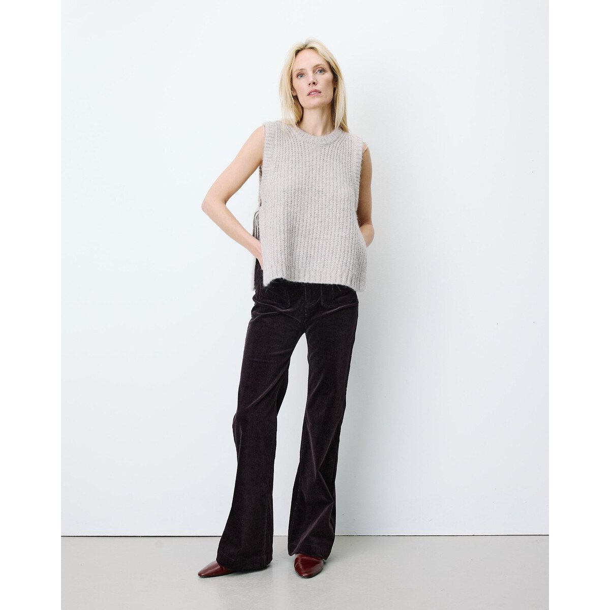 Pull sans manches, ARGAN gris clair, GRACE & MILA