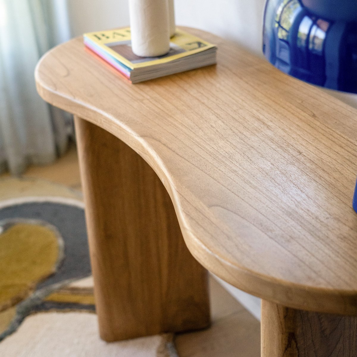 Console en bois massif de mindi - BRANDAN marron clair, MAISON PAVANE