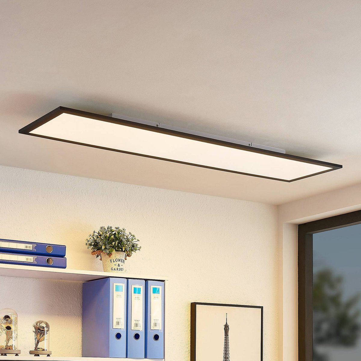 Panneau en aluminium moderneLED, Nelios noir, blanc, LINDBY