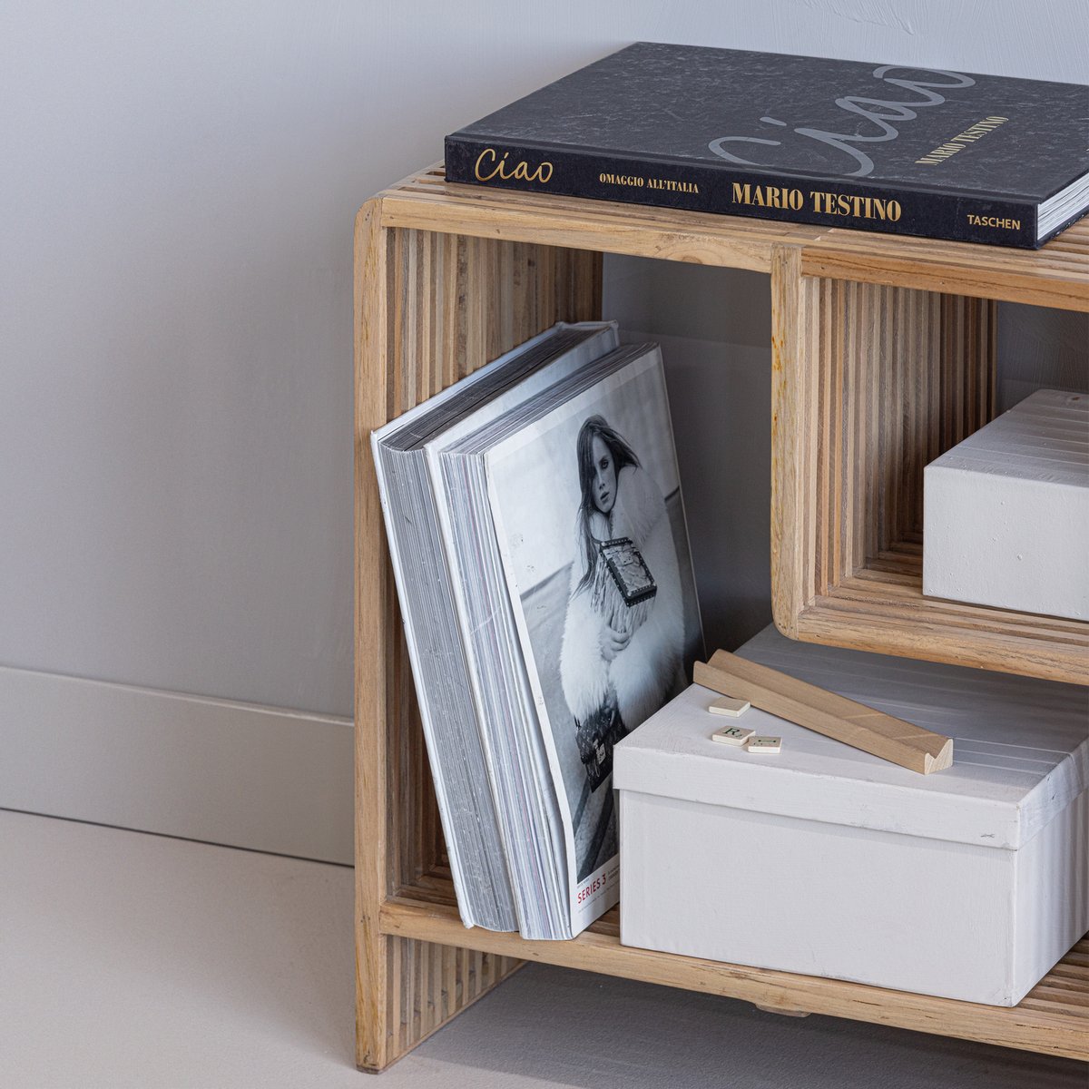 Table d'appoint en teck recyclé JASMIJN naturel, WOOOD
