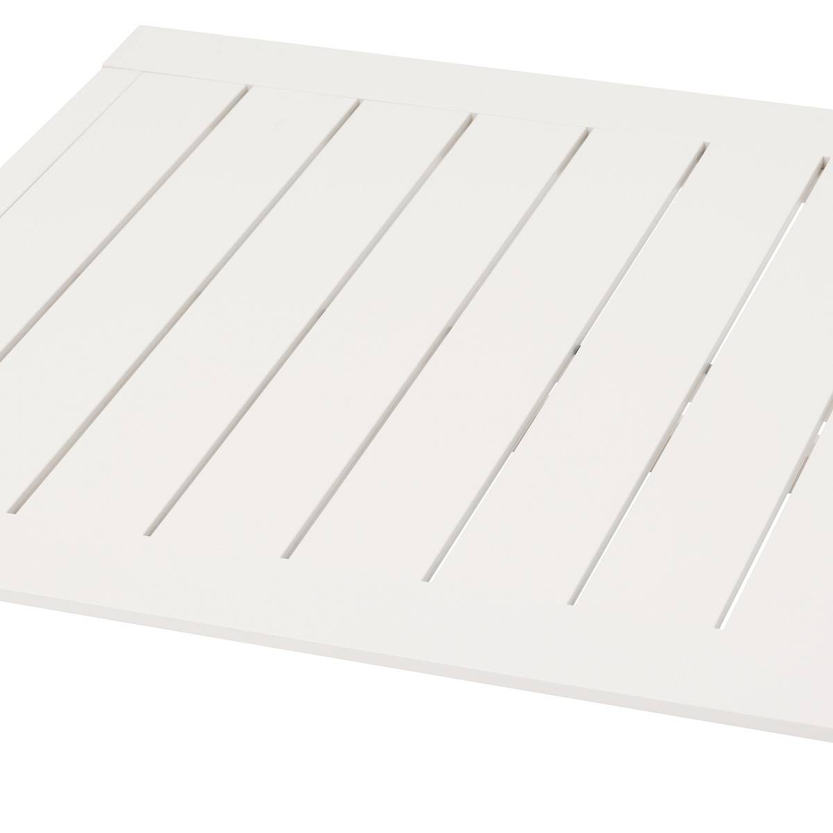 Table d'appoint de jardin carrée en aluminium à lattes ALLURE blanc, HESPERIDE